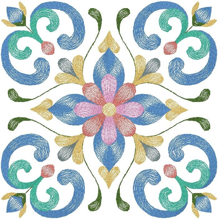 floral pattern embroidery design